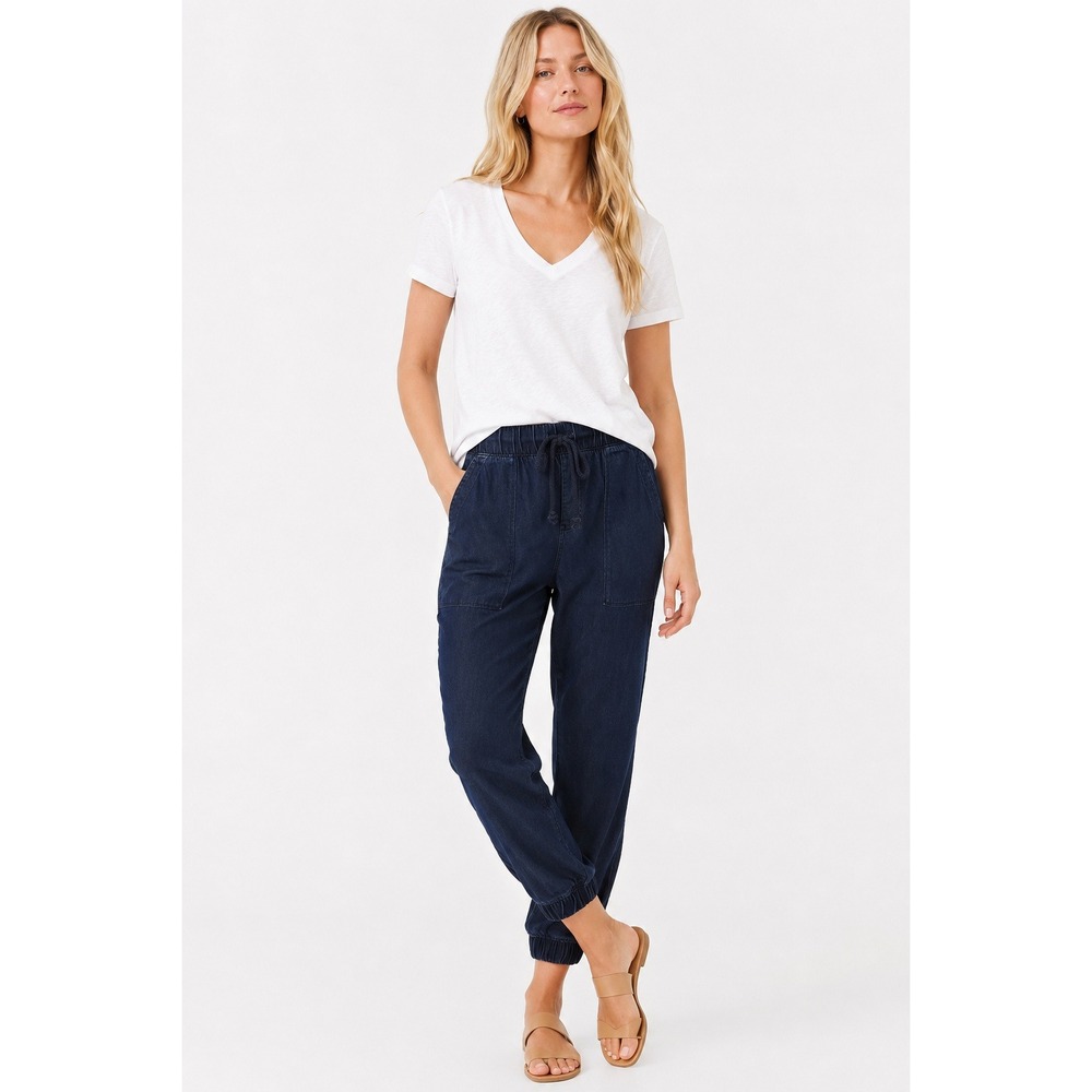 Bella Dahl Chelsea Pocket Jogger Navy Blue Tencel Pants Size Medium NEW